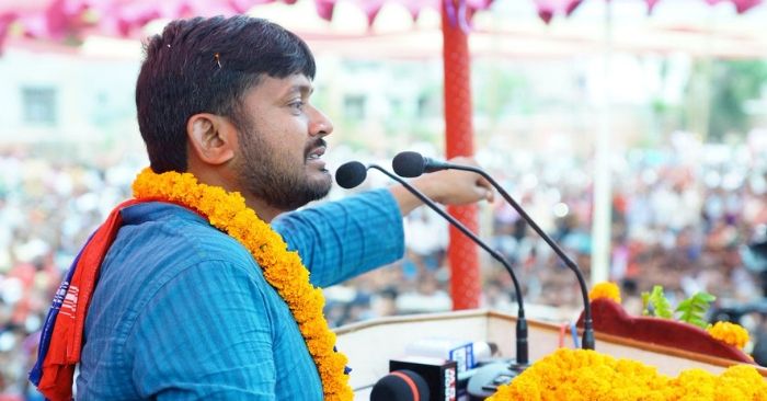 नामांकन के बाद कन्हैया ने एक चुनावी सभा को संबोधित किया.