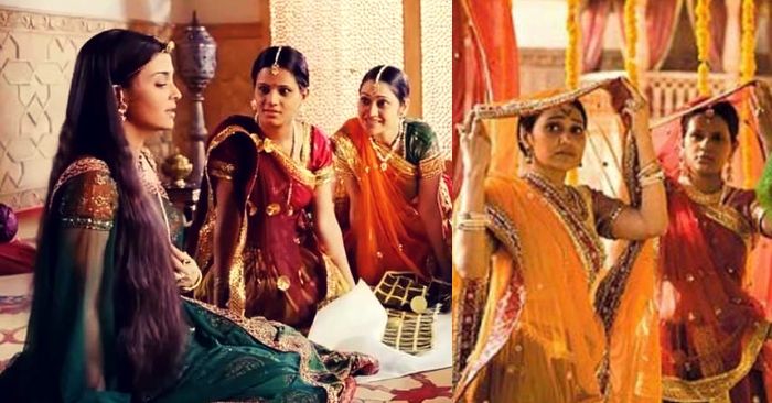 फिल्म 'जोधा अकबर' के दो अलग-अलग सीन्स में ऐश्वर्या राय के साथ दिशा वकानी.