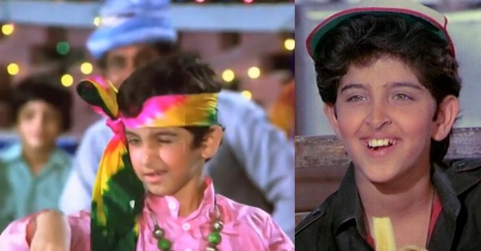 फिल्म 'आस पास' और 'भगवान दादा' फिल्म के सीन्स में बालक ऋतिक रौशन.