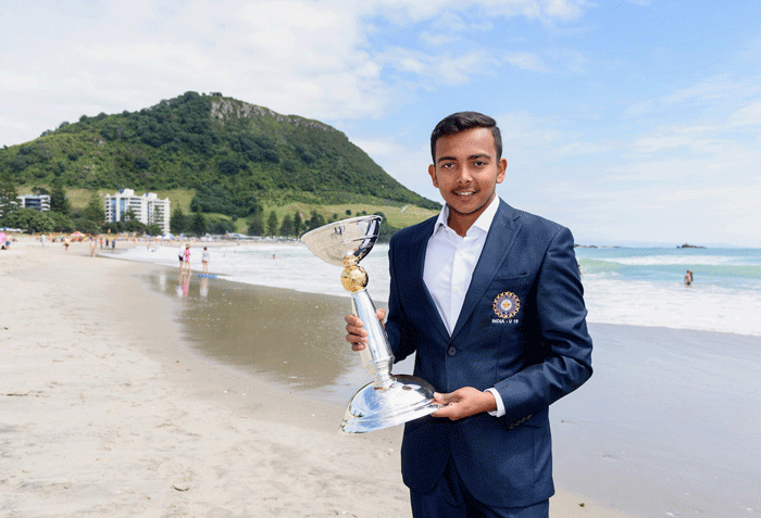 Prithwi Shaw With World Cup