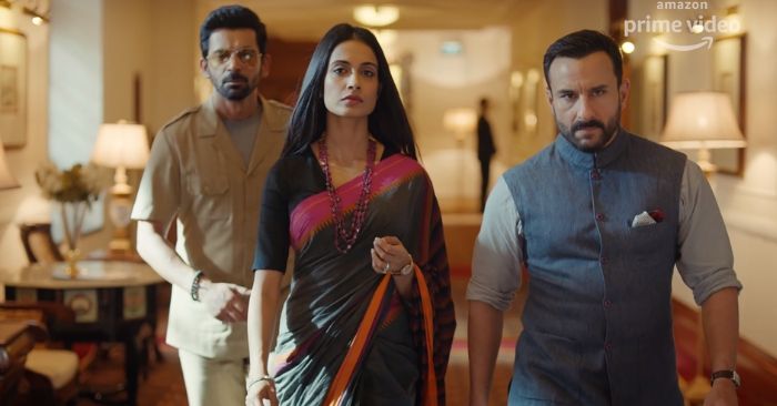 'दिल्ली' के एक सीन में सैफ अली खान, सारा जेन डियास और सुनील ग्रोवर.