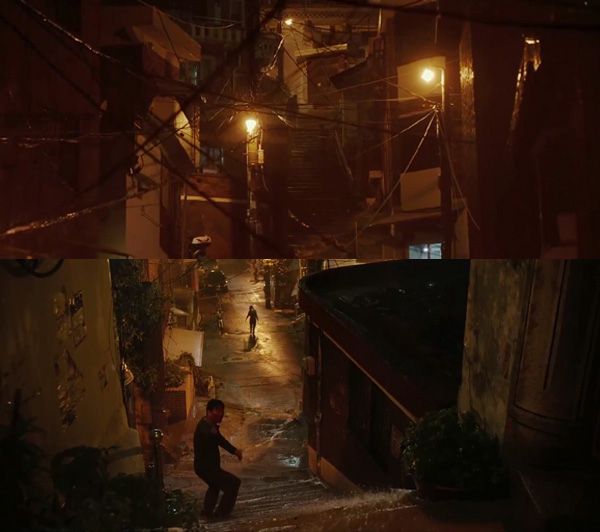 Parasite Movie Bong Joon Ho Rain Scene Stairs Oscars 2020