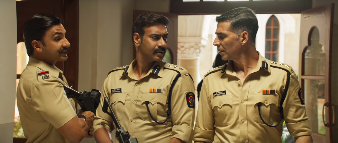 और फाइनली वो मोमेंट, जिसे देखने आप थिएटर्स में जाएंगे. कॉप यूनिवर्स असेंबल. सिंबा, सिंघम और सूर्यवंशी.