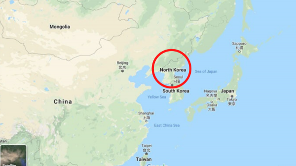 उत्तर कोरिया (फोटो: गूगल मैप्स स्क्रीनशॉट) North Korea Google Maps