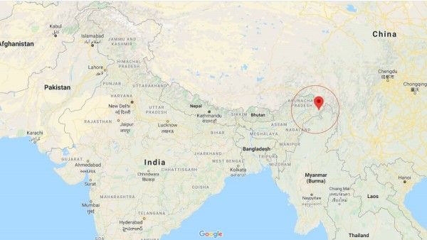 बीजेपी सांसद तापिर गाव की माने तो अंजॉ जिले (गोले में) चीन पुुल बनाने की कोशिश कर रहा है.