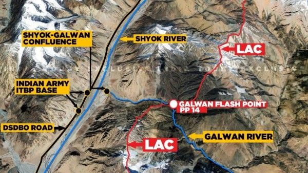 इस नक्शे में आप गलवान घाटी को बेहतर तरीके से देख सकते हैं. नीली और लाल लाइन के पास जो बिंदू दिख रहा है. अभी वहीं पर तनाव है. इस नक्शे में आप गलवान घाटी को बेहतर तरीके से देख सकते हैं. नीली और लाल लाइन के पास जो बिंदू दिख रहा है. अभी वहीं पर तनाव है.