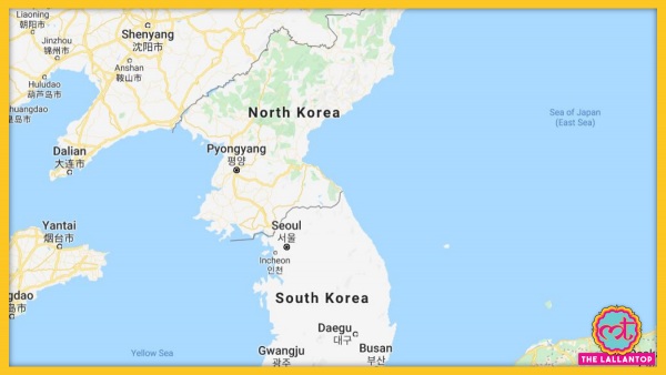 उत्तर कोरिया और दक्षिण कोरिया (फोटो स्क्रीनशॉट: गूगल मैप्स) North Korea And South Korea