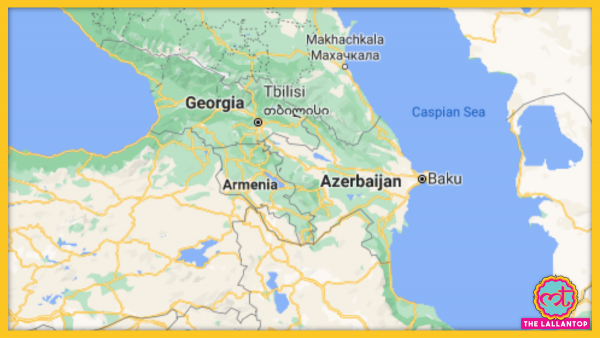 Armenia And Azerbaijan In World Map