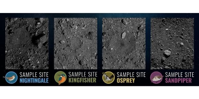 नासा द्वारा चुनी गईं चार सैंपल साइट. (NASA)