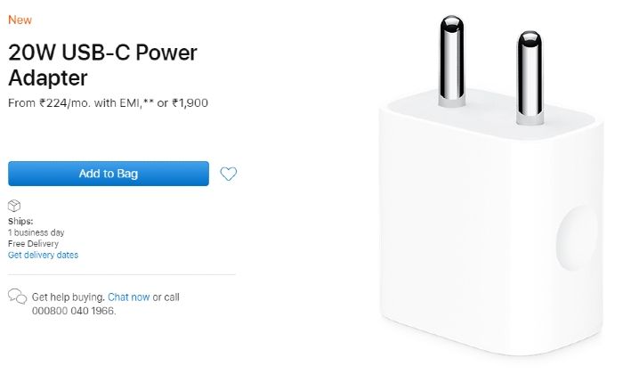 ऐपल का 20W का चार्जर 1,900 रुपए का है. Charger Apple 700