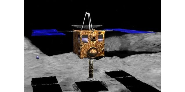 रयुगू से सैंपल उठाने जाता हायाबुसा 2. (JAXA)