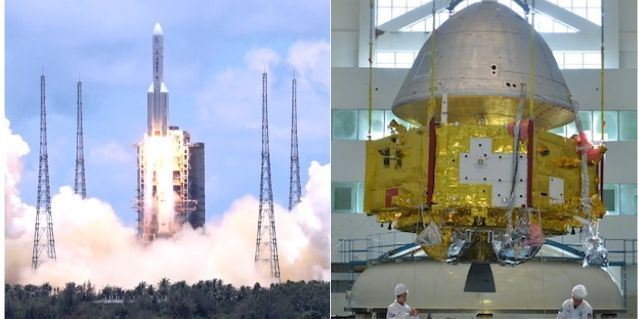 तियनवेन-1 को लॉन्ग मार्च-5 रॉकेट की मदद से लॉन्च किया गया. (CNSA)