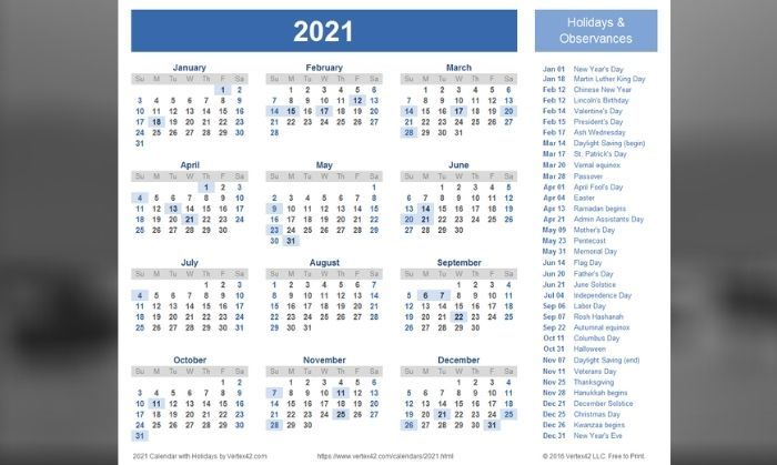 ग्रेगोरियन कैलेंडर (बड़ा करके देखने के लिए तस्वीर पर क्लिक करें.)