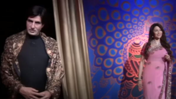 लंदन के मैडम तुसाद म्यूज़ियम में लगे अमिताभ बच्चन और माधुरी दीक्षित के स्टैच्यू (फोटो- वीडियो स्क्रीनशॉट) Madame Tussauds (3)