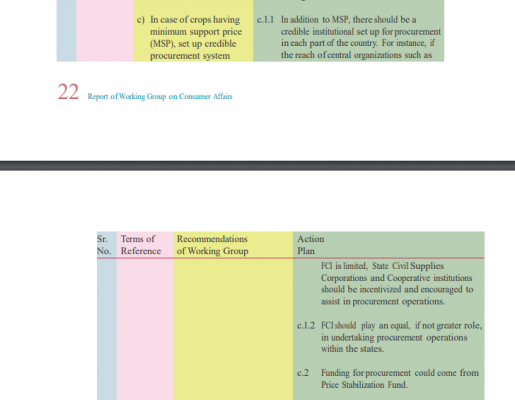Report of Working Group on Consumer Affairs 