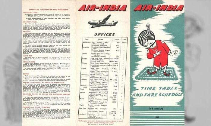 टाटा एयरलाइंस का साल 02 अगस्त, 1939 का रूट और टाइमटेबल. तस्वीर पर क्लिक करके बड़े रूप में देखने में और मज़ा आएगा. (तस्वीर: Bjorn Larsson | timetableimages.com)