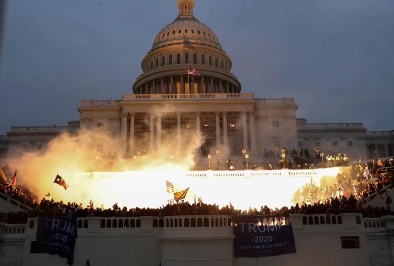 An Explosion Caused By A Police Munition At The Capitol Building Reuters