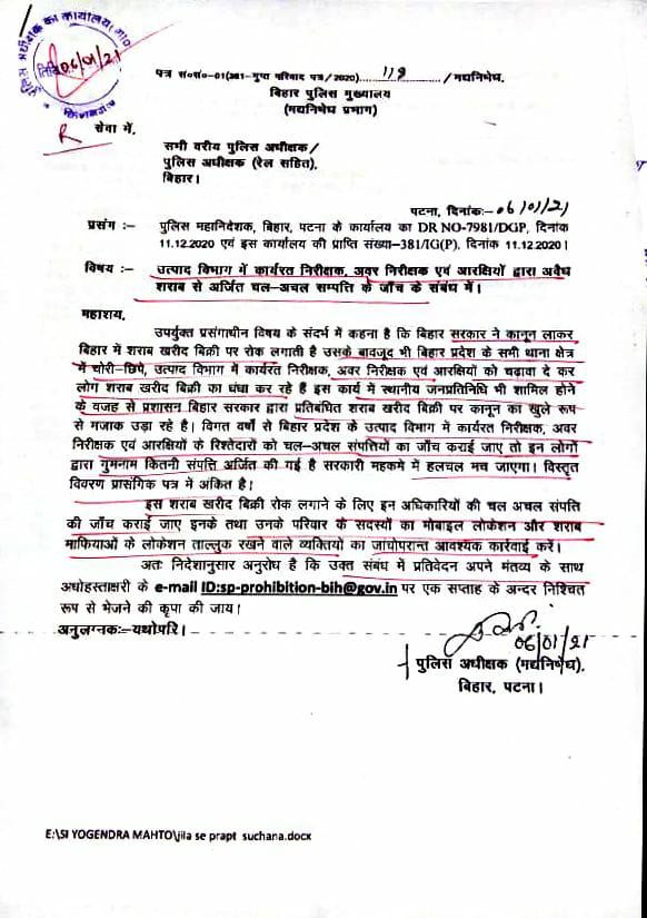 Bihar Adg Letter