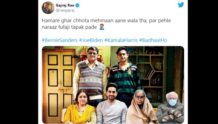 Gajraj Rao Bernie Meme