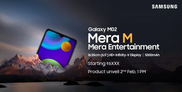 सैमसंग गैलक्सी M02 ऐमज़ॉन पर बिकेगा. Galaxym02