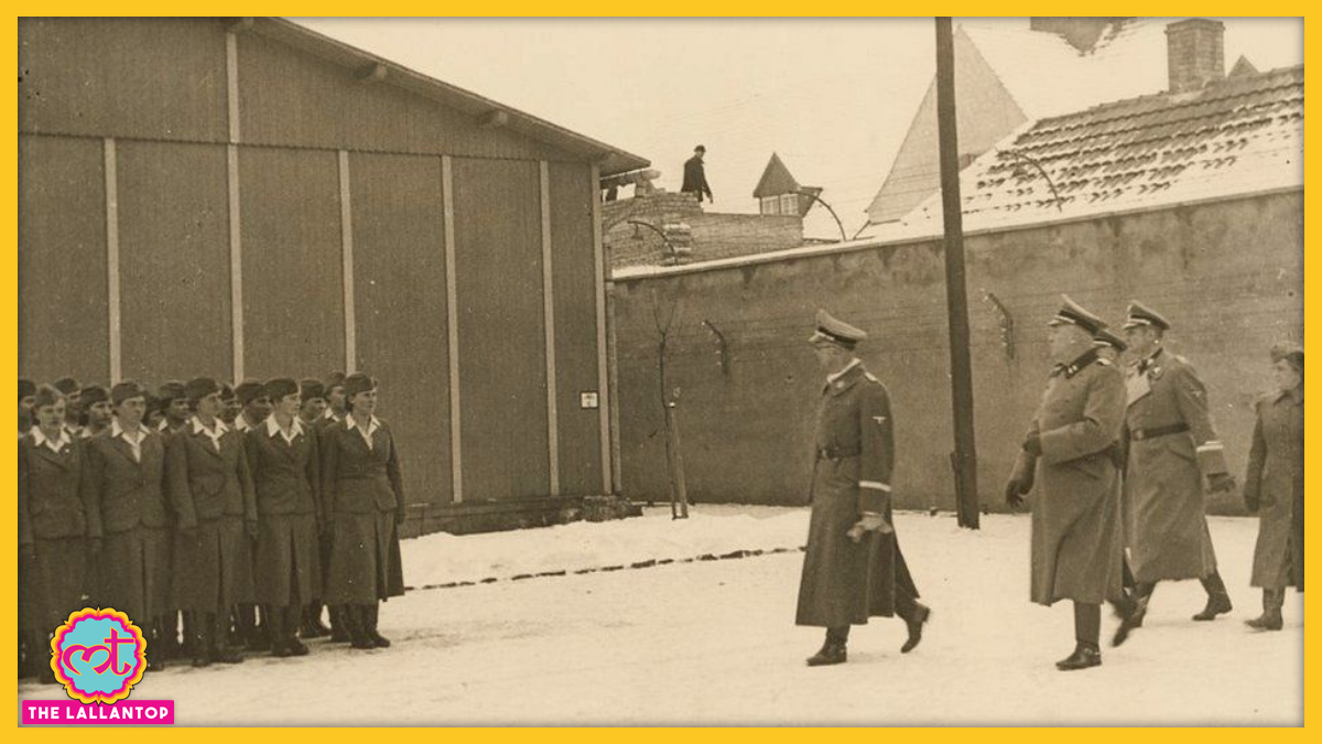 !941 में Ravensbruck Camp का दौरा करता हिटलर का करीबी हाइनरिख हिमलर. 