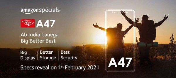 Itel A47 के स्पेक्स 1 फ़रवरी को दिखाए जाएंगे. Itel