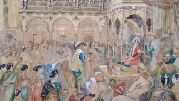 छत्रपति शिवाजी महाराज के राजतिलक की तस्वीर. (फोटो- इंडिया टुडे आर्काइव) Jijabai (1)