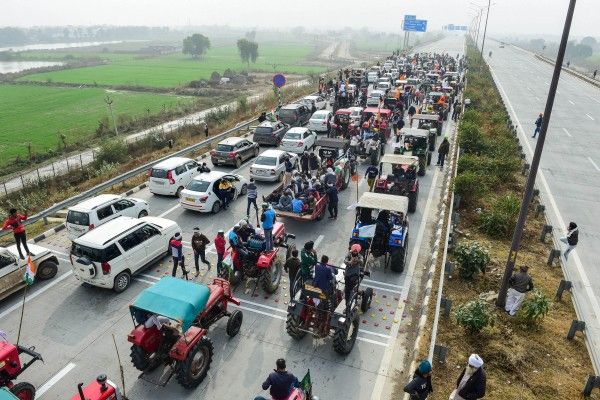 Farmers Tractor Rally Against Farm Laws