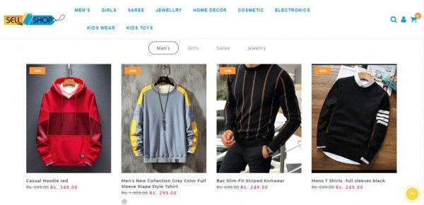 Sellshop नाम की वेबसाइट का स्क्रीनशॉट. Sellshop Fake