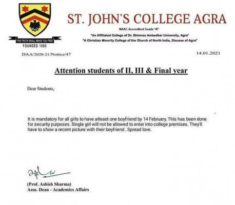 St Johns College Notice