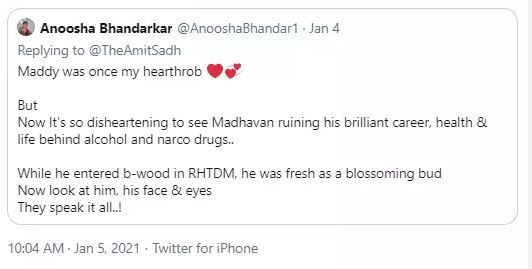 Troll had to delete her tweet after R Madhavan's reply