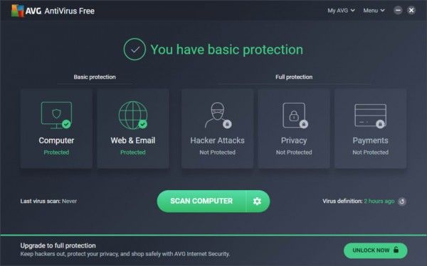 AVG एंटीवायरस ऐसा दिखता है. Avg 2