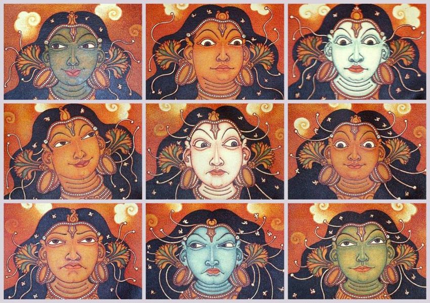 नाट्यशास्त्र के मुताबिक नवरस.