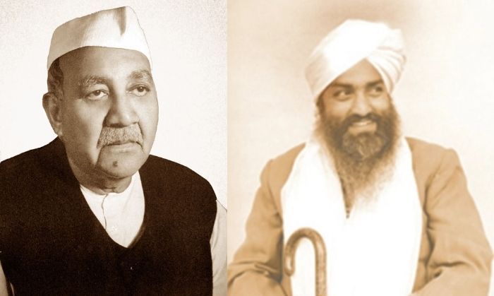 लेफ़्ट में ‘हिन्द समाचार समूह’ के संस्थापक पत्रकार लाला जगत नारायण. राईट में गुरबचन सिंह, संत निरंकारी संप्रदाय के तीसरे गुरु.