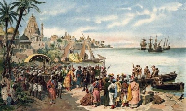 8 जुलाई 1497 को वास्को द गामा चार जहाज़ों के एक बेड़े के साथ लिस्बन से भारत तक की यात्रा पर निकला (तस्वीर: Wikimedia) Untitled Design (2)