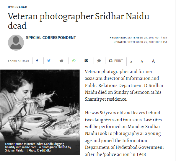 द हिन्दू में पोस्ट किए गए आर्टिकल का स्क्रीनशॉट द हिन्दू में पोस्ट किए गए आर्टिकल का स्क्रीनशॉट