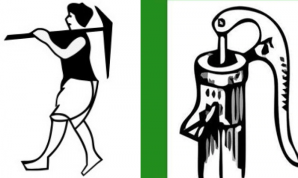 भारतीय क्रान्ति दल का निशान था - हलधर किसान और, राष्ट्रीय लोक दल का निशान है हैंडपंप