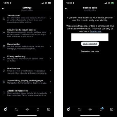 बैकअप कोड