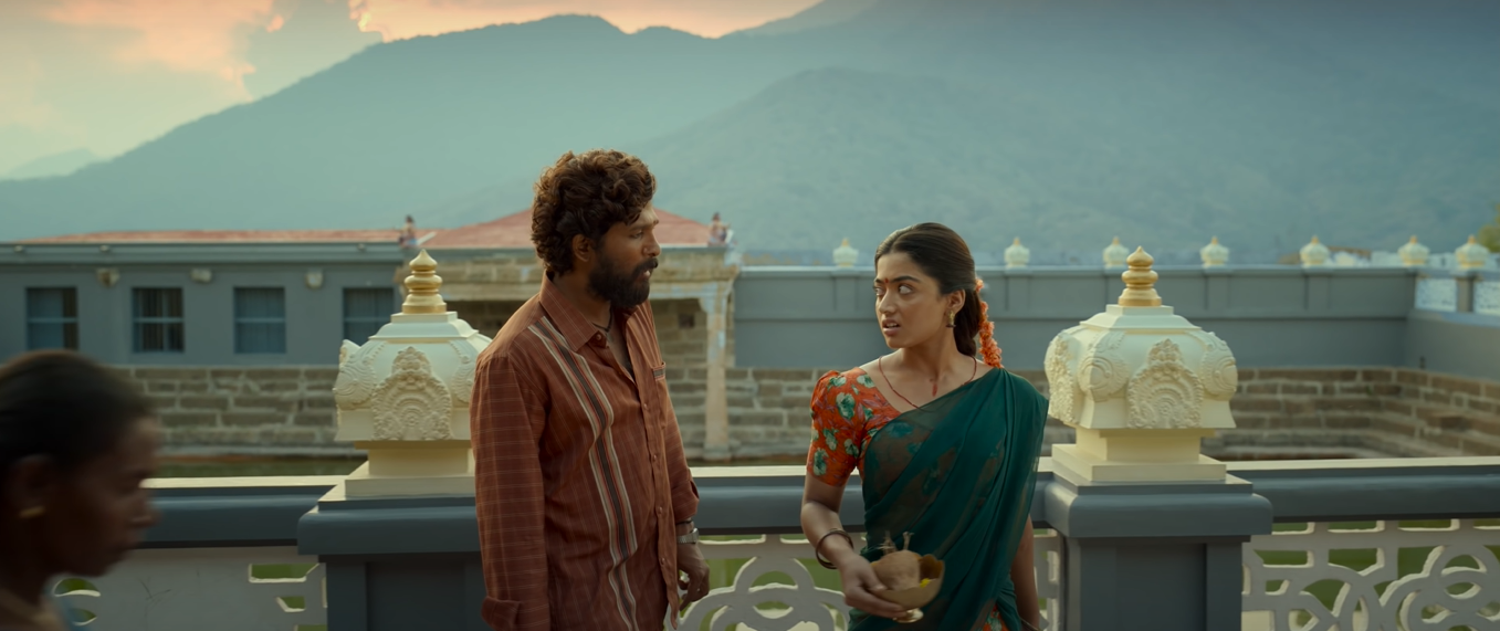 फिल्म का सबसे प्रॉब्लमैटिक हिस्सा है पुष्पा की लव स्टोरी. इस नॉनसेंस सी प्रेम कहानी के अलावा फिल्म में रश्मिका के करने के लिए कुछ नहीं है.