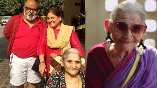 पहली तस्वीर में सौरभ शुक्ला के साथ पुष्पा जोशी. दूसरी तस्वीर फेवीक्विक के एड से है.