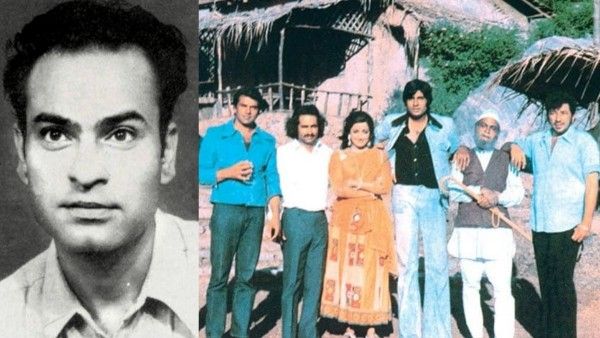  ए. के. हंगल जब युवा दिखा करते थे, दूसरी तरफ अपनी हिट फ़िल्म शोले की टीम के साथ. 