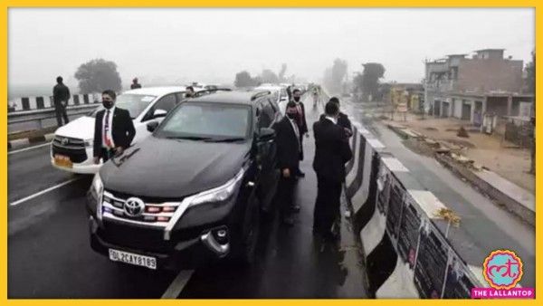 किसानों के विरोध प्रदर्शन के कारण फ्लाइओवर पर रुका पीएम का काफिला (तस्वीर पीटीआई) फ्लाइओवर पर रुका पीएम का काफिला (तस्वीर पीटीआई) (11)