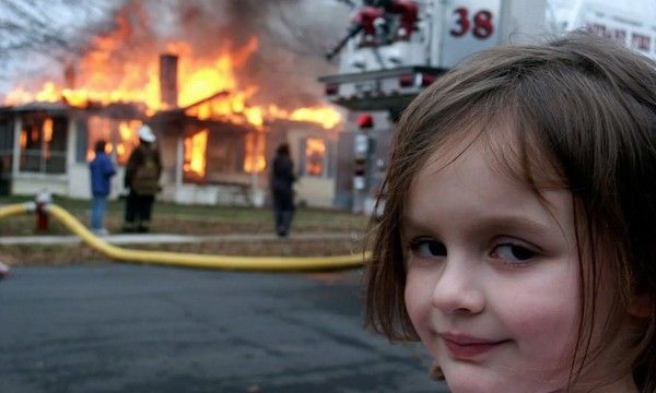 Girl In Front Of Burning House