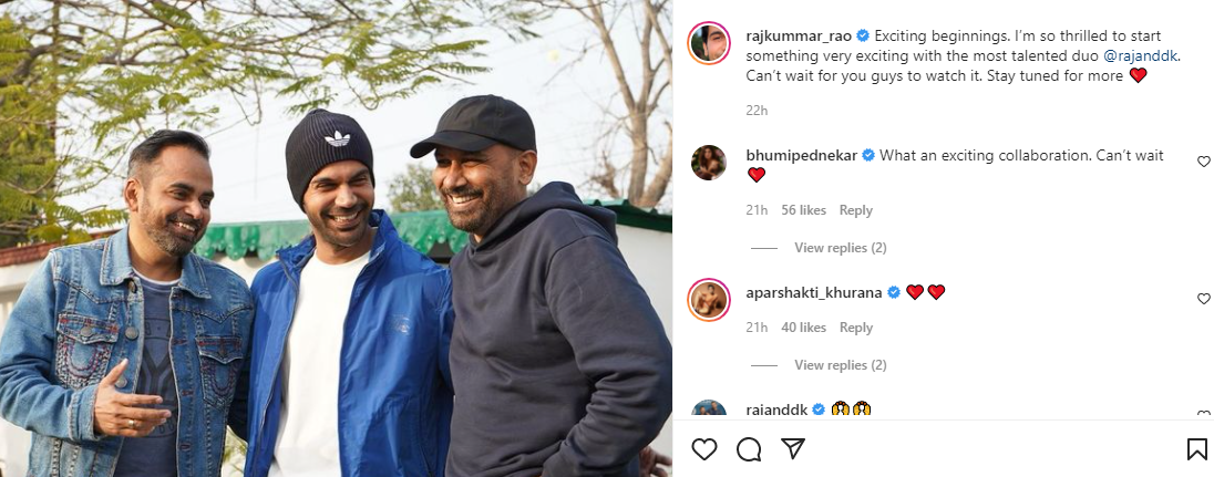 राजकुमार राव के सोशल मीडिया पोस्ट का स्क्रीनग्रैब. राजकुमार राव के सोशल मीडिया पोस्ट का स्क्रीनग्रैब.