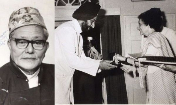 काज़ी लेंडुप दोर्जी (बाएं) और इंदिरा गांधी, जीबीएस सिद्धू को भारतीय पुलिस पदक देते हुए (तस्वीर: GBS सिधु) Untitled Design (2)