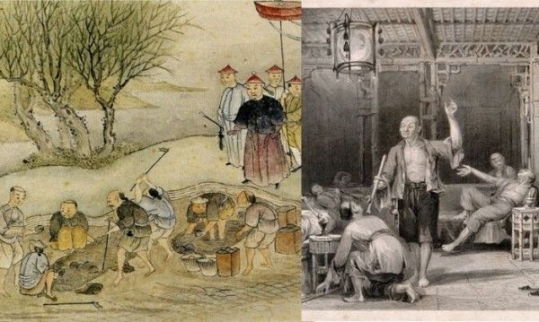 चीन में अफ़ीम के बढ़ते प्रभाव को देखते हुए हांग राजवंश ने अफ़ीम को नदी में बहा देने का आदेश दिया (तस्वीर: Getty) Untitled Design (4)