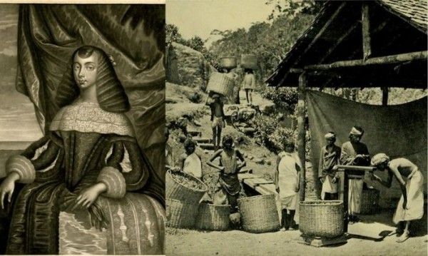 ब्रिटेन के राजा चार्ल्स की पत्नी कैथरीन (बाएं) आसाम में एक चाय बाग़ान में मज़दूर (दाएं ) (तस्वीर: Getty) Untitled Design (5)