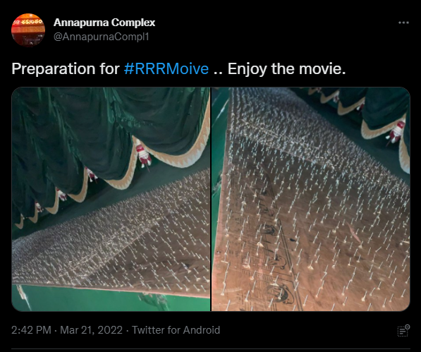 'अन्नपूर्णा कॉम्प्लेक्स' के उस ट्वीट का स्क्रीनग्रैब.