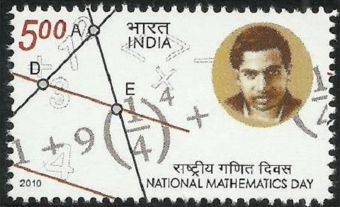 2010 में रामानुजन के सम्मान में जरी किया गया डाक टिकट. (सोर्स: viola)